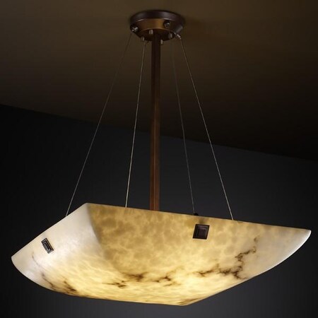 Justice Design FAL-9667-35-NCKL-F5 Justice Design Group - LumenAria Collection - FAL-9667 - Finials 48" Pendant Bowl - Round Bowl - Concentric Squares Finials Finials FamilyCollection